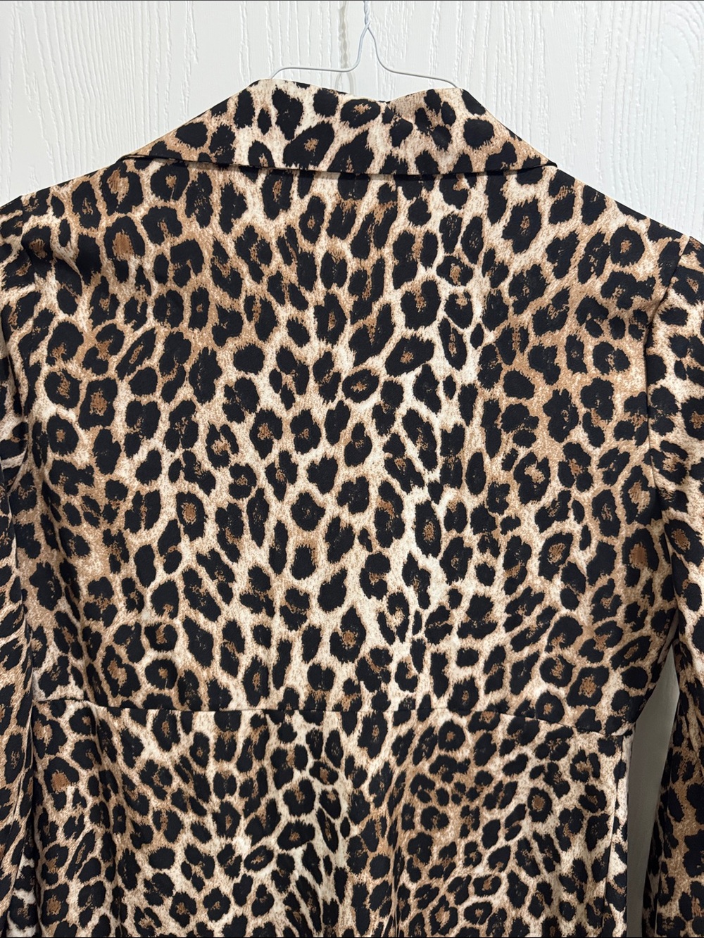 Allegra K Leopard Print Blouse Women’s Small V Neck Tie Front Long Sleeve NWOT. - Picture 11 of 15